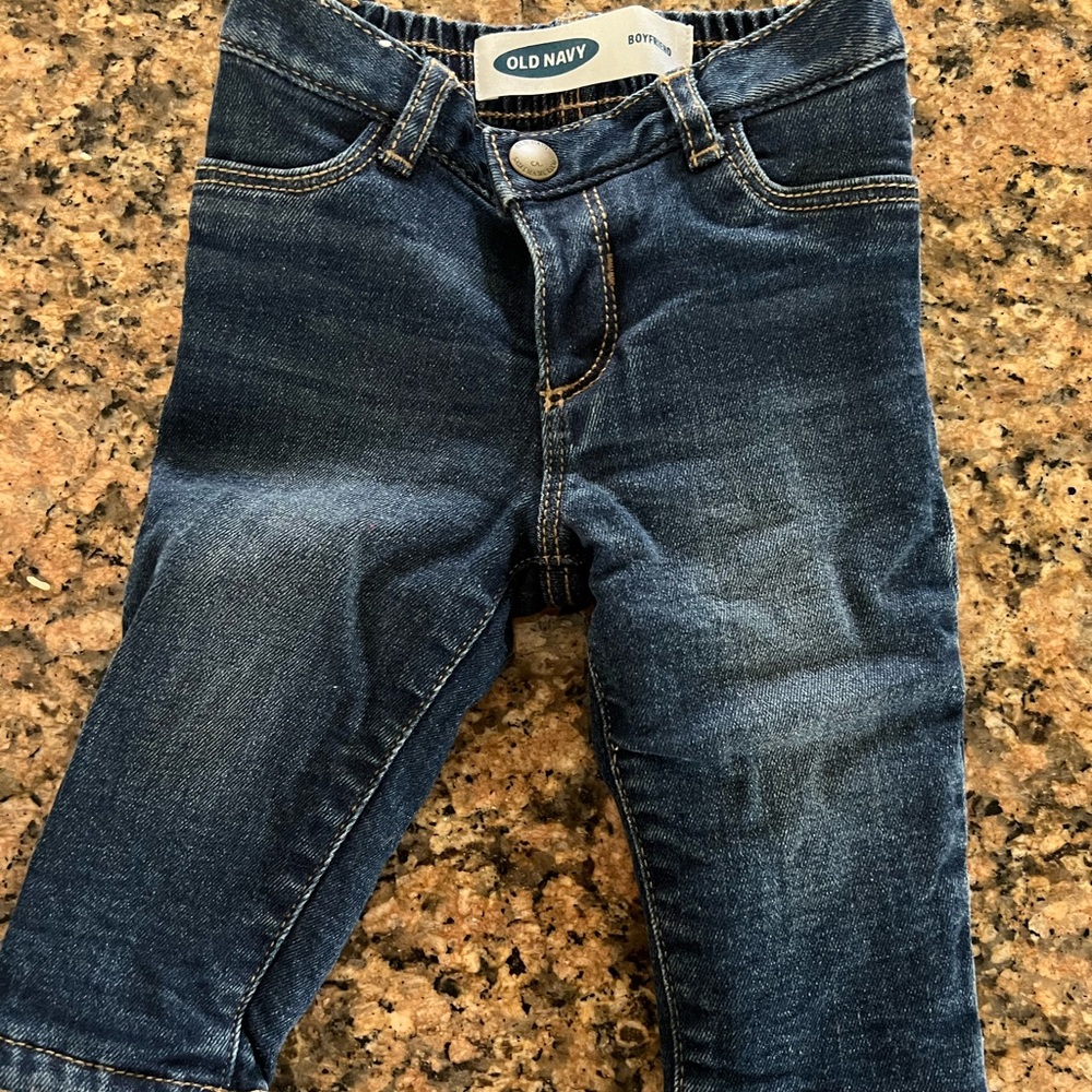 Fleece lined baby girl jeans